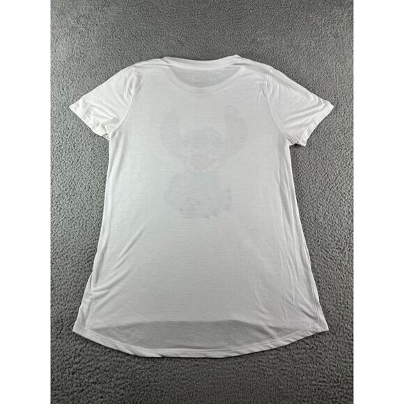 Disney Shirt Womens Large White Stitch Crew Neck Graphic Tee Disneyland Parks - Picture 8 of 9